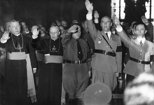 Two Catholic Bishops Giving The Nazi Salute